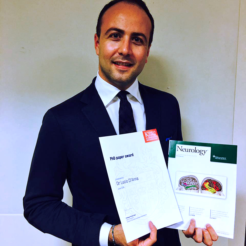 PORTOGRUARO: IL 32ENNE LUCIO D'ANNA PREMIATO DAL PRESTIGIOSO COLLEGE KING'S COLLEGE